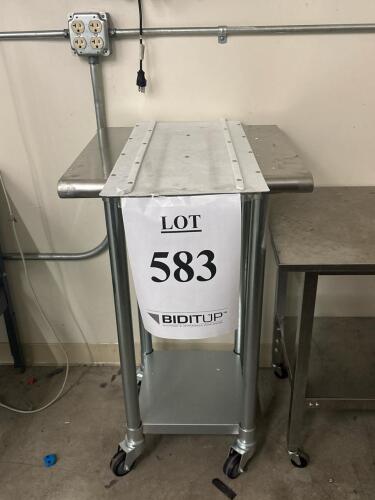 Lakeside Stainless Steel Drawer Utility Cart & 2 Rolling Tables, 2 Shelves Each, Lot of 3