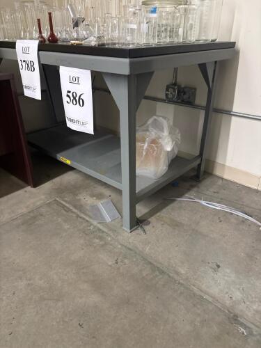 Little Giant Industrial Steel Workbench, 60" x 36", 2-Shelf, Heavy Duty, Gray