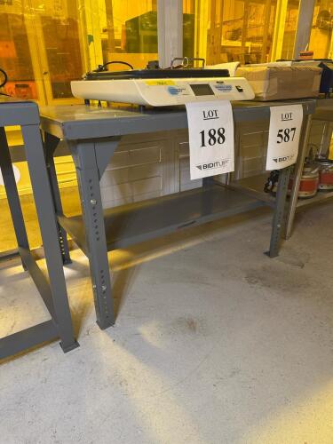 Little Giant Industrial Adjustable-Height Steel Workbench, Gray