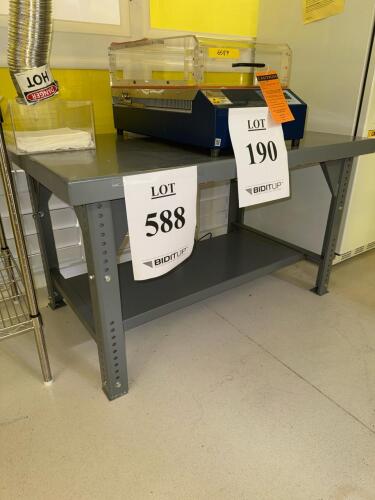 Little Giant Industrial Adjustable-Height Steel Workbench, Gray