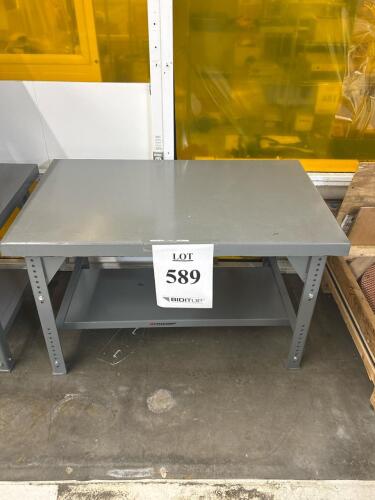 Little Giant Industrial Adjustable-Height Steel Workbench, Gray