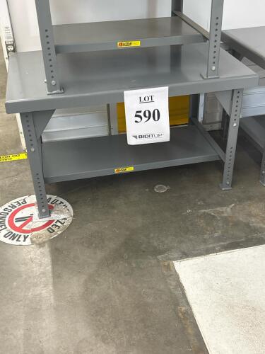 Little Giant Industrial Adjustable-Height Steel Workbench, Gray