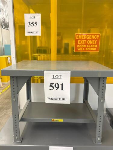 Little Giant Industrial Adjustable-Height Steel Workbench, Gray