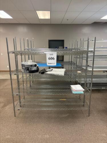 (2) Commercial Chrome Wire Shelving Units, Heavy Duty