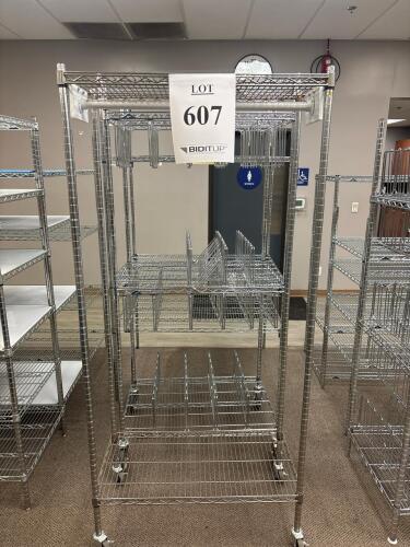 (3) Commercial Chrome Wire Shelving Units, Heavy Duty