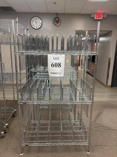 (3) Commercial Chrome Wire Shelving Units, Heavy Duty