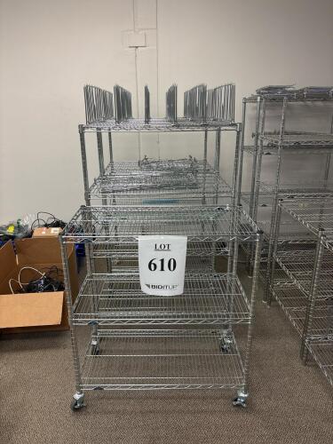 (4) Commercial Chrome Wire Shelving Units, Heavy Duty