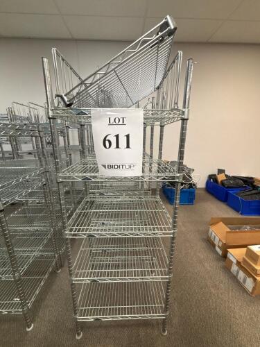 (5) Commercial Chrome Wire Shelving Units, Heavy Duty