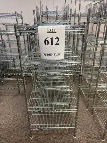 (5) Commercial Chrome Wire Shelving Units, Heavy Duty