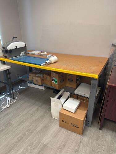 Industrial Metal Workbench with Under-Shelf, 72" x 30", Powder-Coated Steel Frame