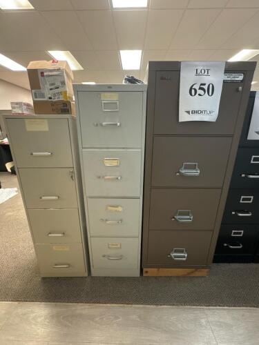 (3) Assorted Vertical Filing Cabinets