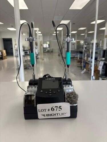 JBC NAE-1B Dual Channel Soldering Station, 120V, Serial 18411146, Two Handpieces, LCD Display