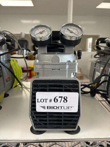 Gast DOA-P704-AA Oil-less Diaphragm Compressor/Vacuum Pump, 1/8 HP, 115V, 60 psi Max Pressure