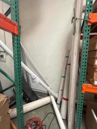 Assorted Lot of 10&ndash;12 Mixed PVC Pipes & Conduit, 10' Lengths, 1&ndash;4" Diameters