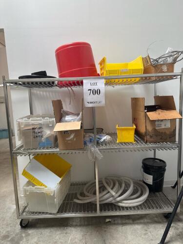 Industrial MRO Lot: Omega Thermometers, Cisco Switch, Flexible Conduit, Pump, Shelving Rack