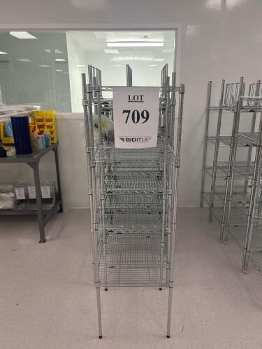 (4) Commercial Chrome Wire Shelving Units, Heavy Duty