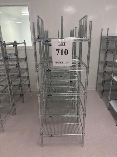 (4) Commercial Chrome Wire Shelving Units, Heavy Duty