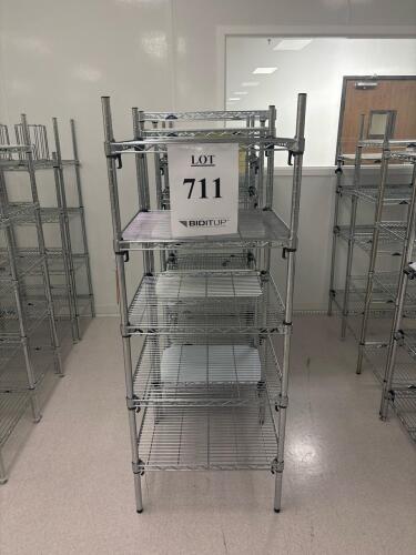 (4) Commercial Chrome Wire Shelving Units, Heavy Duty