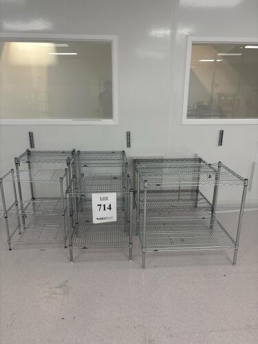 (6) Commercial Chrome Wire Shelving Units, Heavy Duty