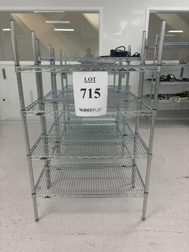 (4) Commercial Chrome Wire Shelving Units, Heavy Duty