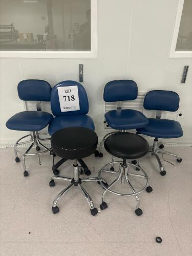 5 Assorted Lab Chairs and Stools