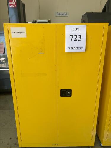 Justrite 25452 Flammable Cabinet, 45 Gal Capacity, 2-Door, FM/OSHA/NFPA Approved, Steel, Yellow