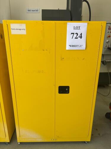 Justrite 25452 Flammable Cabinet, 45 Gal Capacity, 2-Door, FM/OSHA/NFPA Approved, Steel, Yellow