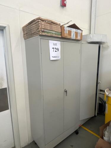 Industrial Metal Storage Cabinet, 72"x36", on Wheels w/ AVURE, ORBOTECH, Watlow, Rheem Spare Parts