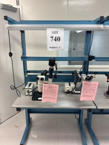 IAC Industries Lab Workbench with Overhead Shelf, Task Lighting, Power Strip, 48"x30"x84" Steel Frame