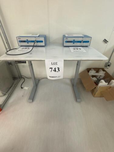 Workrite Ergonomics Electric Height Adjustable Desk, Programmable Controls, White Surface