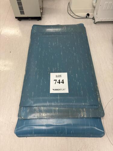 Industrial Anti-Fatigue Floor Mats Blue Textured Set of 9