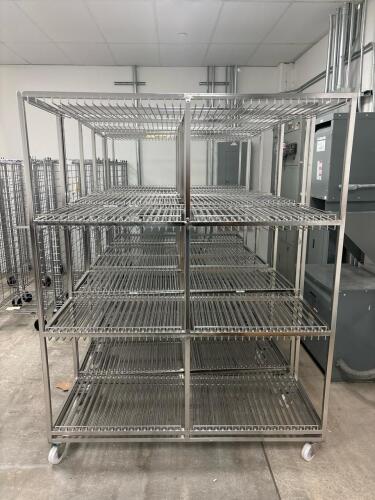 Syntec Inc. Industrial Stainless Steel Wire Shelving Rack with 4 Shelves and Swivel Casters