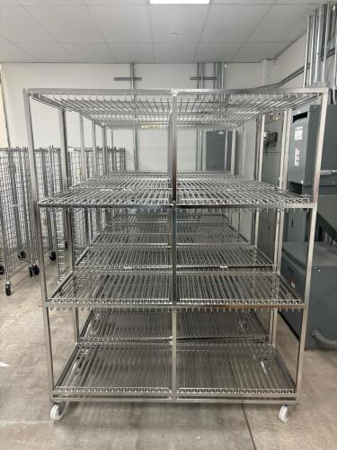 Syntec Inc. Industrial Stainless Steel Wire Shelving Rack with 4 Shelves and Swivel Casters
