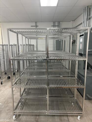 Syntec Inc. Industrial Stainless Steel Wire Shelving Rack with 4 Shelves and Swivel Casters