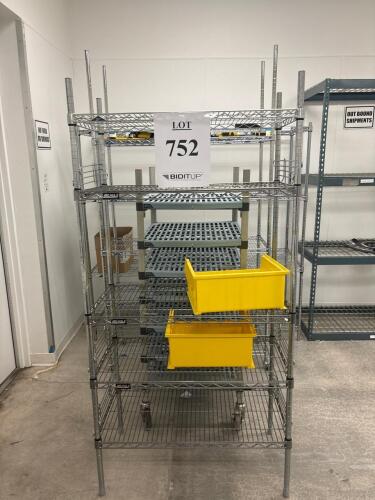 (3) Commercial Chrome Wire Shelving Units, Heavy Duty