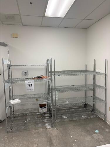 (4) Commercial Chrome Wire Shelving Units, Heavy Duty Category: Commercial Wire Shelving/Rack Units