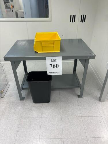 Industrial Steel Work Table, 48"x30"x34", Lower Shelf, Gray