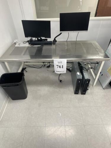 Stainless Steel Lab Computer Workstation 72"x30"x30"