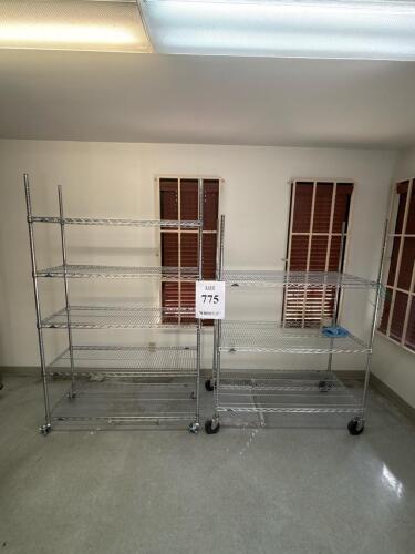 Chrome Rolling Wire Shelving Units