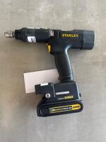 STANLEY PISTOL GRIP TOOL<br/>RPM: 602<br/>VARIANT: 1074512<br/>MODEL: B12PP-11<br/>W/ DEWALT BATTERY AND CHARGER (LOCATION: GIGAFACTORY BACK WAREHOUSE) - 3