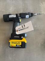 STANLEY PISTOL GRIP TOOL<br/>RPM: 1257<br/>VARIANT: 1074508<br/>MODEL: B12PP-5<br/>W/ STANLEY BATTERY AND CHARGER (LOCATION: GIGAFACTORY BACK WAREHOUSE) - 2