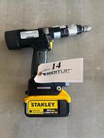 STANLEY PISTOL GRIP TOOL<br/>RPM: 615<br/>VARIANT: 1050821<br/>MODEL: B12PB-14<br/>W/ STANLEY BATTERY AND CHARGER (LOCATION: GIGAFACTORY BACK WAREHOUSE) - 2