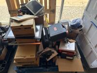 4 PALLETS OF MISCELLANEOUS CONTENT. COMPUTERS FOR PARTS NO HARD DRIVE, CABLES, MITSUBISHI SCREENS FOR PARTS (LOCATION: BACKROOM GIGAFACTORY) - 2