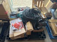 4 PALLETS OF MISCELLANEOUS CONTENT. COMPUTERS FOR PARTS NO HARD DRIVE, CABLES, MITSUBISHI SCREENS FOR PARTS (LOCATION: BACKROOM GIGAFACTORY) - 3