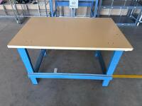 WORK STATION W/ OVERHEAD LAMP 47&rdquo; x 29&rdquo;x 93&rdquo;, WORKTABLE 46&rdquo; x 29&rdquo;x 30&rdquo; (LOCATION: BACKROOM GIGAFACTORY) - 2