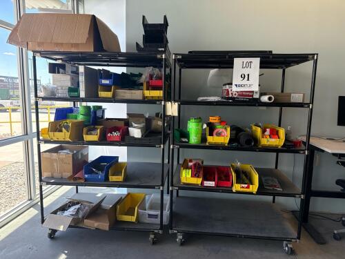 (2) RACKS WITH ASSORTED CONTENT (LOCATION: BACKROOM GIGAFACTORY)