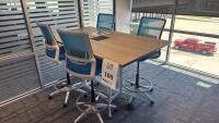 CONFERENCE TABLE 72&rdquo; x 42&rdquo; x 42&rdquo; W/ (4) ARMLESS OFFICE CHAIRS<br/>(2ND FLOOR OFFICE, STAIRS ONLY, IN GIGAFACTORY)