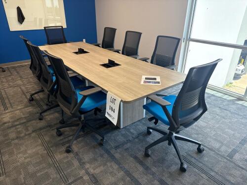 CONFERENCE TABLE 120&rdquo; x 42&rdquo; x 29&rdquo; W/ (9) OFFICE CHAIRS<br/>(2ND FLOOR OFFICE, STAIRS ONLY, IN GIGAFACTORY)