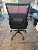 4 PERSON WORKSTATION HERMAN MILLER NEVI SIT TO STAND ELECTRIC ADJUSTABLE DESK 70&rdquo; x 28&rdquo; x 27&rdquo; (46&rdquo; MAX HIGHT) W/ (4) OFFICE CHAIRS, (4) MOBILE PEDESTALS AND MONITOR MOUNTS <br/>(2ND FLOOR OFFICE, STAIRS ONLY, IN GIGAFACTORY) - 6