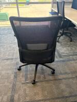 4 PERSON WORKSTATION HERMAN MILLER NEVI SIT TO STAND ELECTRIC ADJUSTABLE DESK 70&rdquo; x 28&rdquo; x 27&rdquo; (46&rdquo; MAX HIGHT) W/ (4) OFFICE CHAIRS, (4) MOBILE PEDESTALS AND MONITOR MOUNTS <br/>(2ND FLOOR OFFICE, STAIRS ONLY, IN GIGAFACTORY) - 6